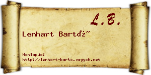 Lenhart Bartó névjegykártya